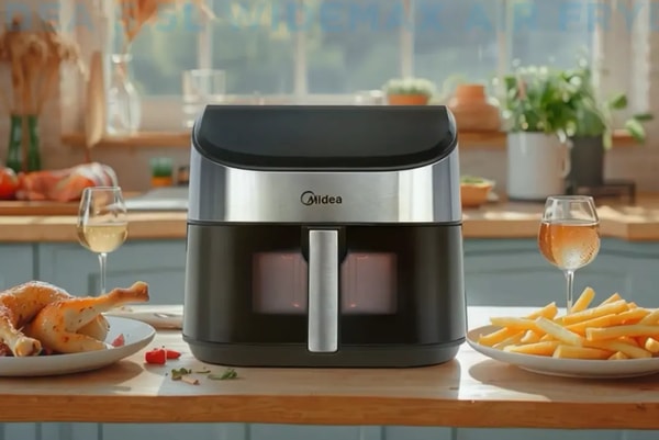 Allegro Teplovzdu&scaron;n&aacute; frit&eacute;za Midea MAD55000ADK0_silver Recenzia