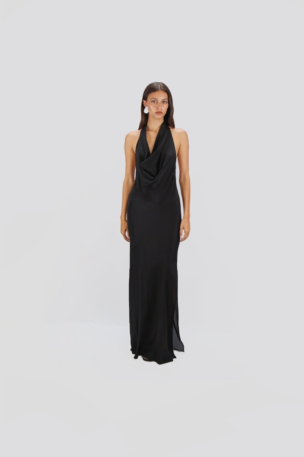 Alma Ines Bias Cowl Neck Dress Review
