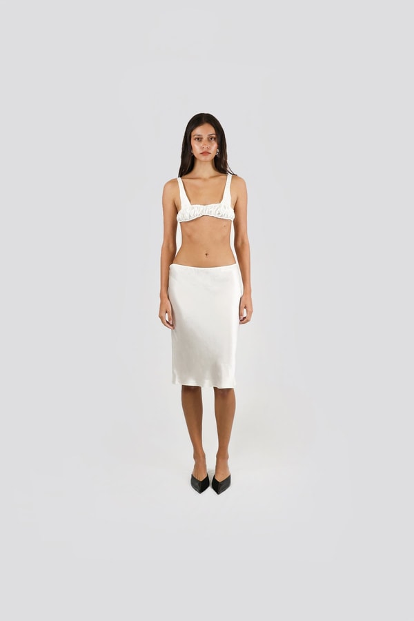 Alma Ines Bias Slip Skirt Review