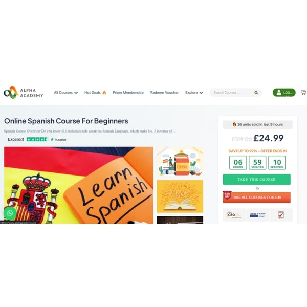 Alpha Academy Spanish Course For Beginners Review