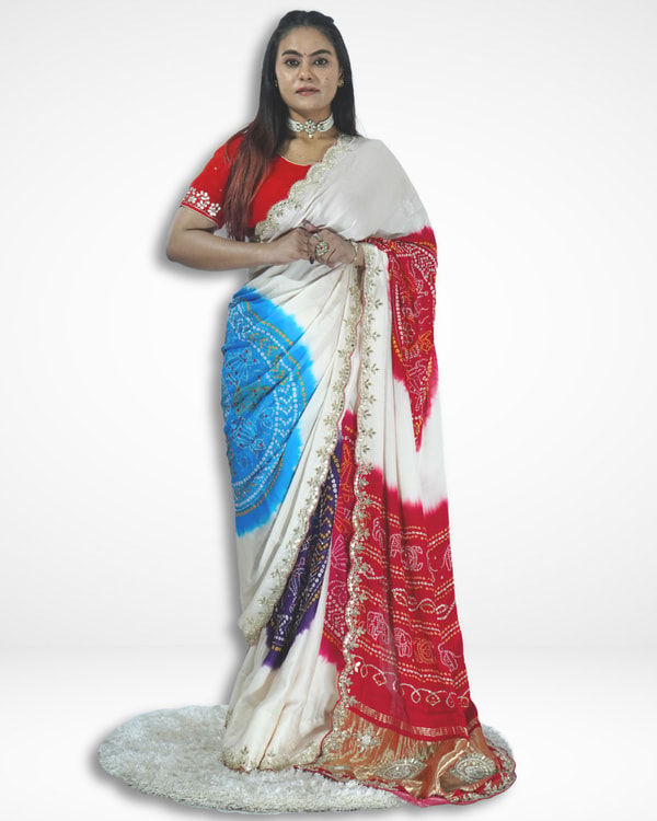 Amai Jaipur Showstopper Pure Modal Gajji Silk Rasmandal Saree with Gota Patti Handwork & Cutwork समीक्षा
