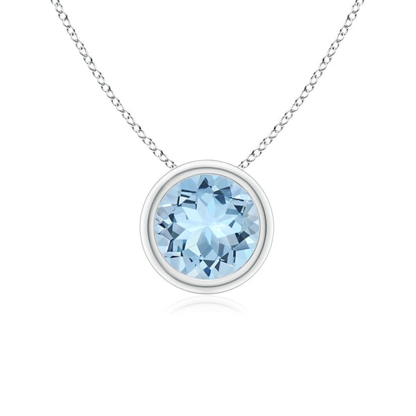 Angara 6mm AAA Bezel-Set Round Aquamarine Solitaire Pendant Review