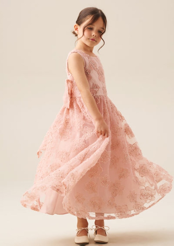 Angel and Rocket Louise Blush Embellished Bow Back Dress Review