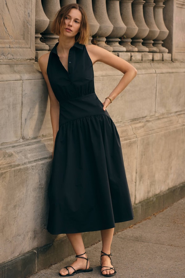 Anthropologie Tobie Drop-Waist Midi Shirt Dress by Exquise Review