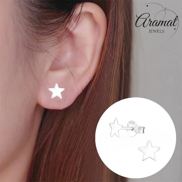 Aramat Jewels 925 Sterling Silver Flat Star Stud Earrings 6mm Review