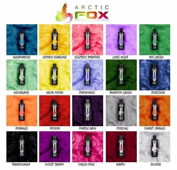 Arctic Fox Hair Color Chart