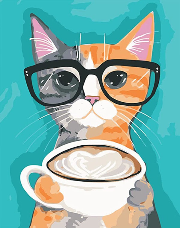 Art of Paint by Numbers Cat And Coffee Painting Review