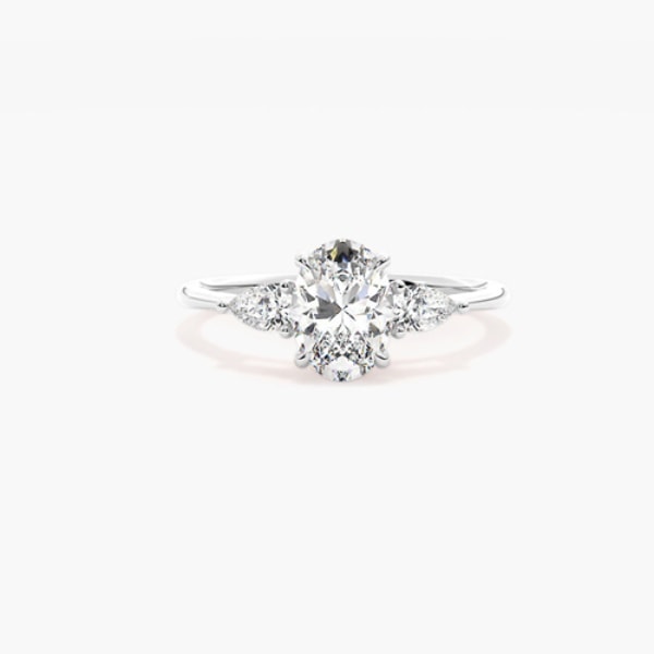 Austen & Blake Amoret 9K White Gold Oval, Pear Trilogy Engagement Ring Review