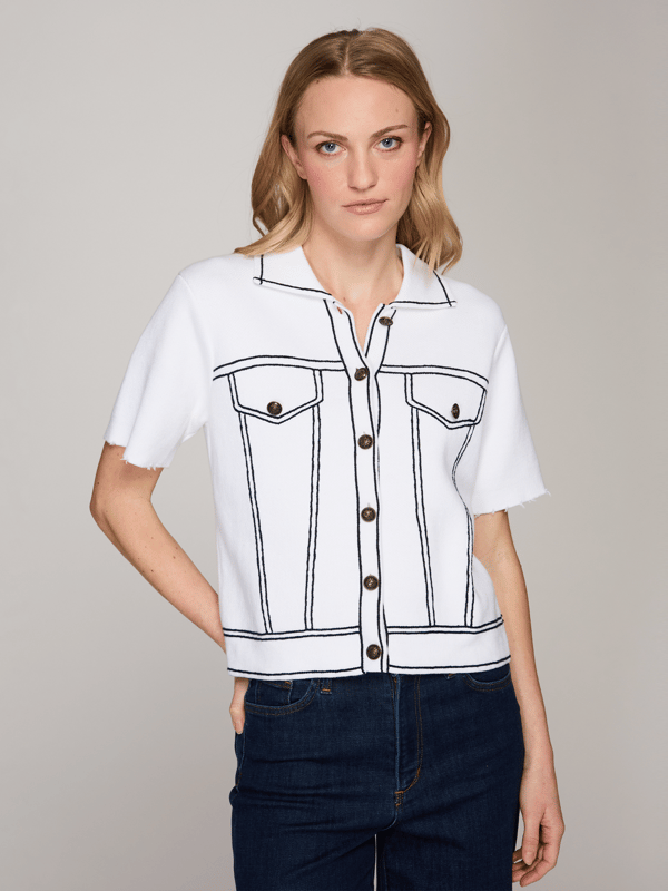 Autumn Cashmere S/S Denim Jacket in Bleach White Combo Reviews