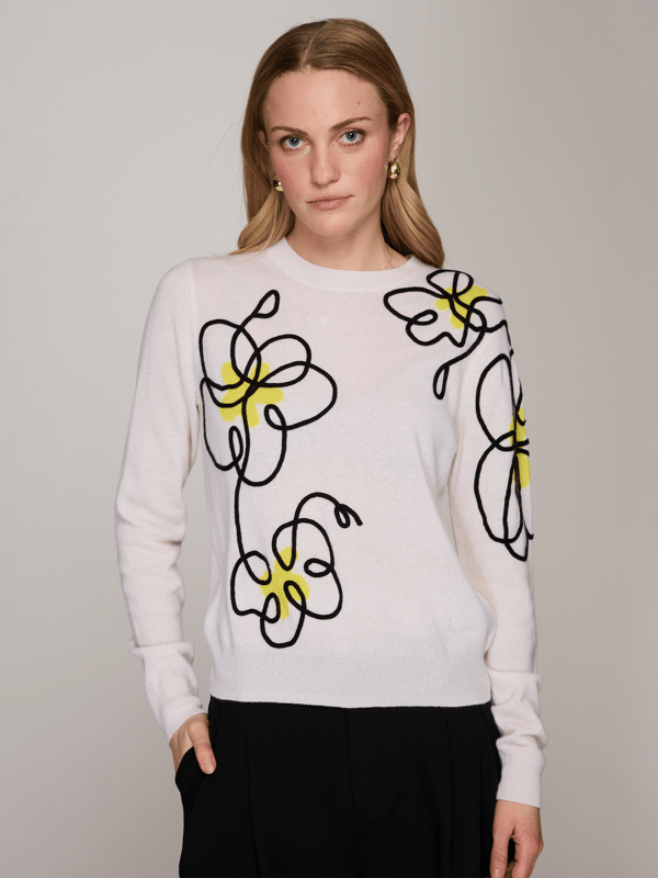 Autumn Cashmere Floral Applique Crew Reviews