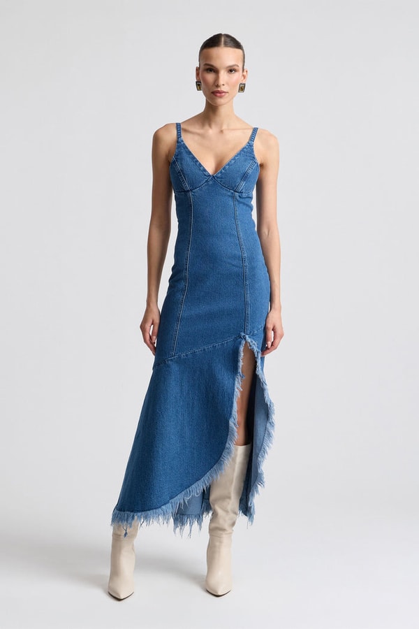 Avec Les Filles Frayed Hem Maxi Dress Review