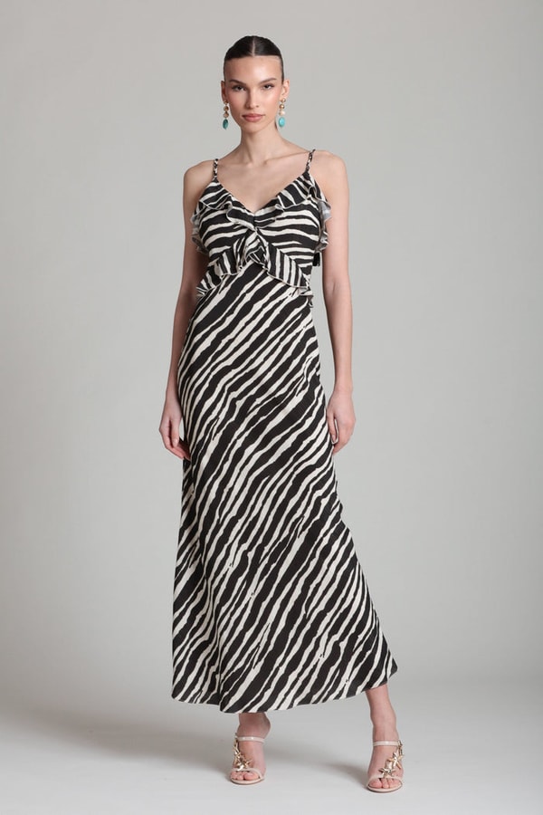Avec Les Filles Zebra Stripe Maxi Dress Review