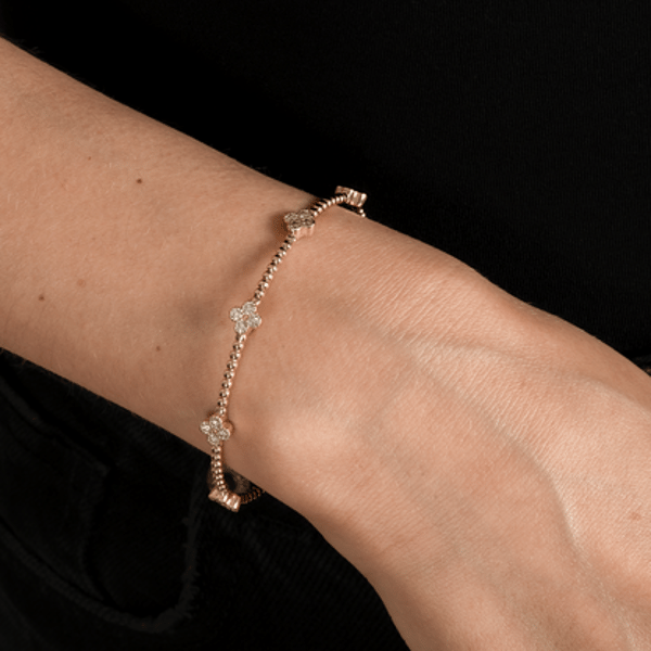AVIR New York Flexible Beaded Flower Clover Lab Grown Diamond Bangle Review