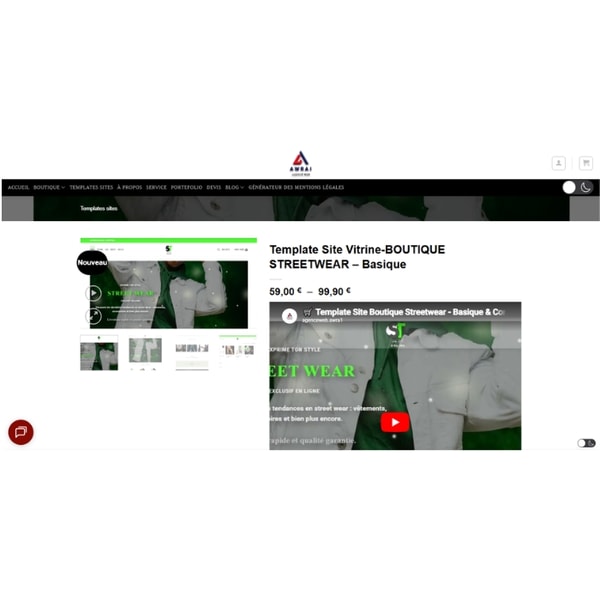 Awra 1 Template Site Vitrine-BOUTIQUE STREETWEAR Avis