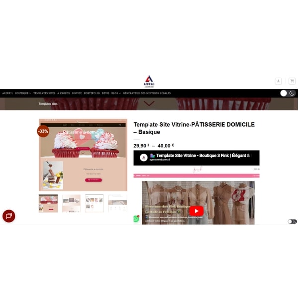 Awra 1 Template Site Vitrine-P&Acirc;TISSERIE DOMICILE Avis
