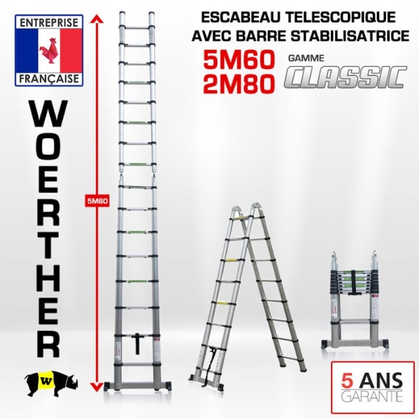 Woerther Shop Escabeau t&eacute;lescopique 5m60 Avis