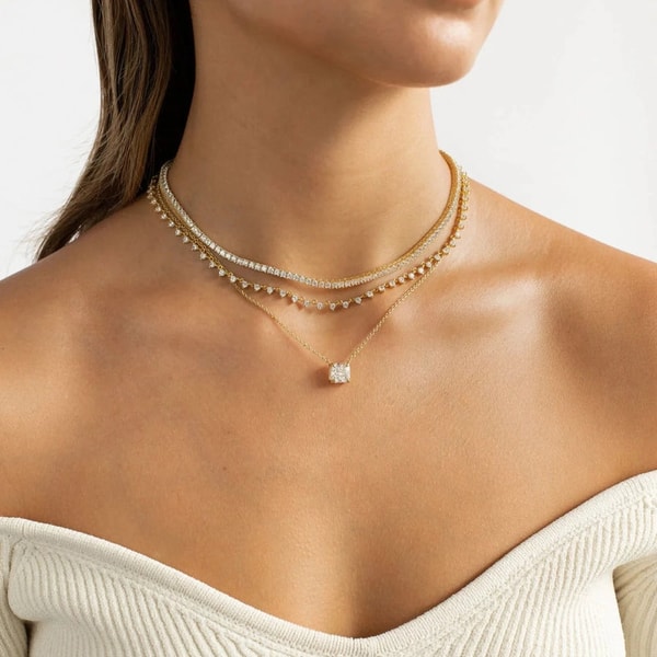 Balmante Jewelry Princess Cut Pendant Necklace Review