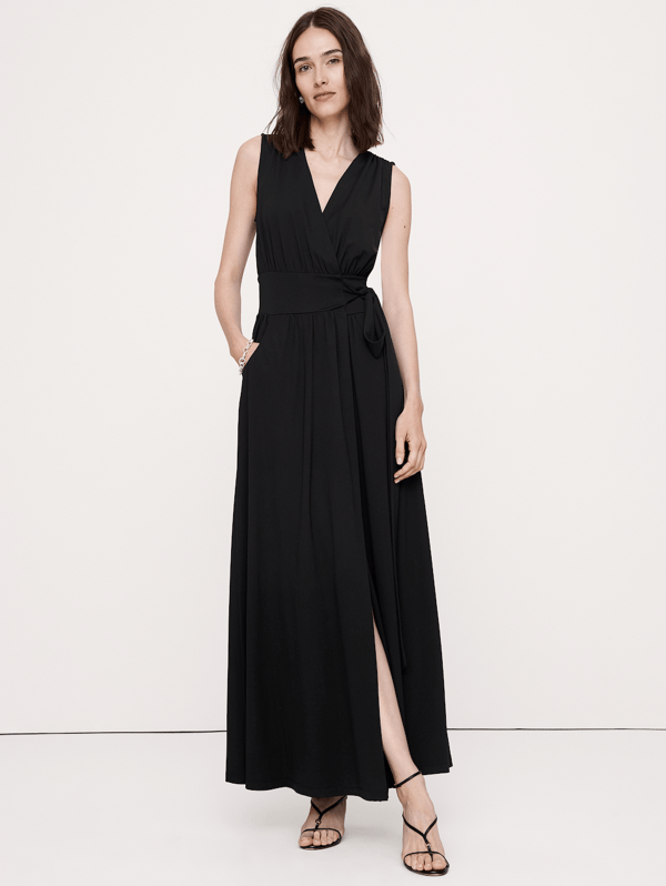 Banana Republic Knit Wrap Maxi Dress Review