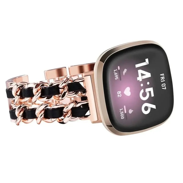 BandsCo Straps Fitbit Versa & Sense Leather Metal Band Review