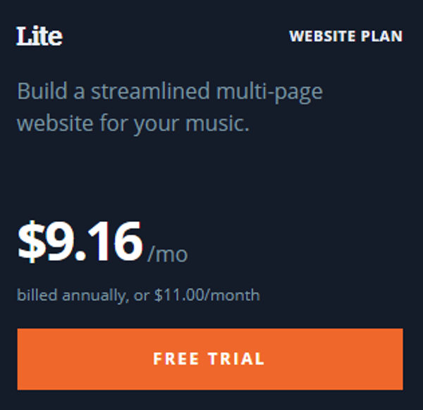 Bandzoogle Lite Plan Review