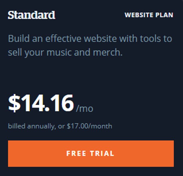 Bandzoogle Standard Plan Review
