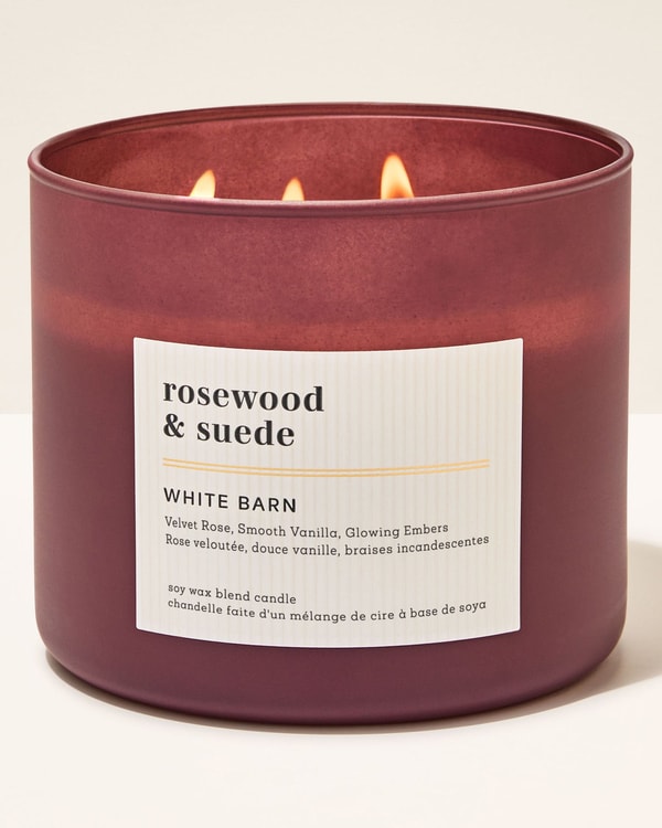 Bath & Body Works Rosewood & Suede 3-Wick Candle Review
