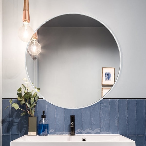 Bathroom Deco Dia 40cm Round Bathroom Mirror White Framed Nordic Mirror Review
