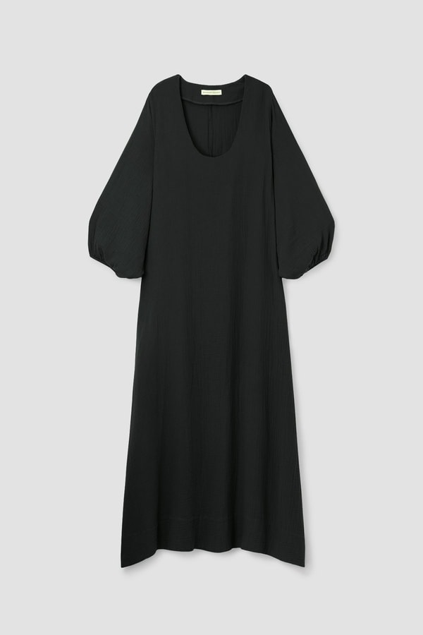 Beaumont Organic Henrietta Organic Cotton Cheesecloth Dress in Black Review