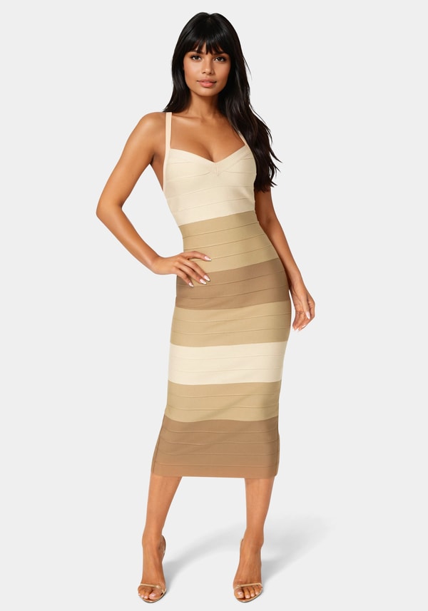 Bebe ColorBlock Bandage Midi Dress Review