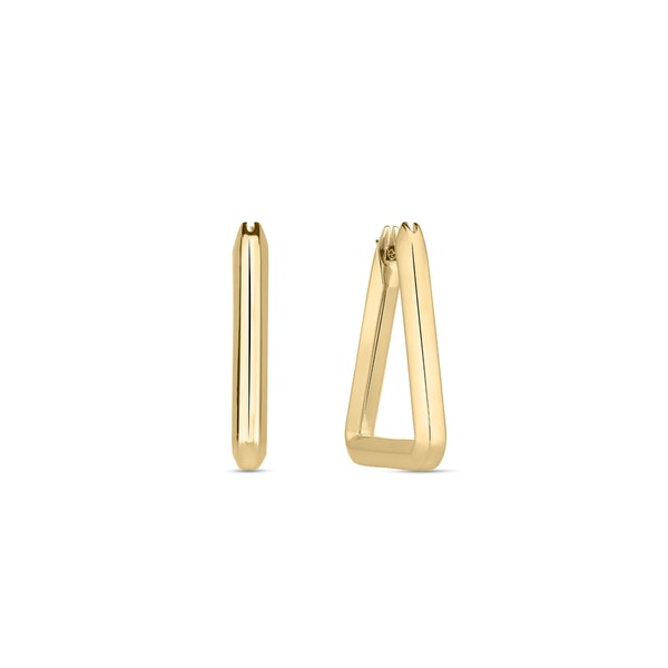 Ben Bridge Jeweler Roberto Coin 18k Yellow Designer Gold Triangle Hoop Earrings Review