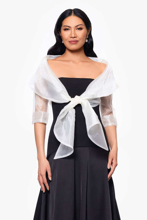 Betsy & Adam "Agnes" Organza 3/4 Sleeve Shawl Wrap Review