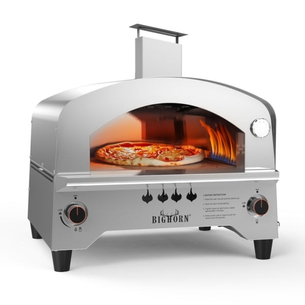 Big Horn Outdoors 13" Gas Pizza Oven, Sliver Reviews