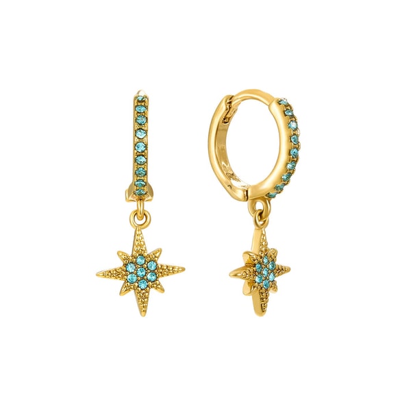 Bijoux De Mimi Cosima Gold Turquoise Star Huggie Earrings Reviews