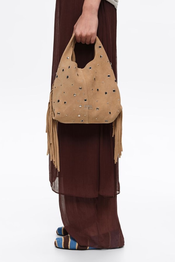 Bimba Y Lola Small Paper Handbag in Natural Suede Review