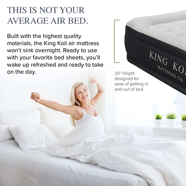 King Koil Luxury Air Mattress with High Speed Built-in Pump