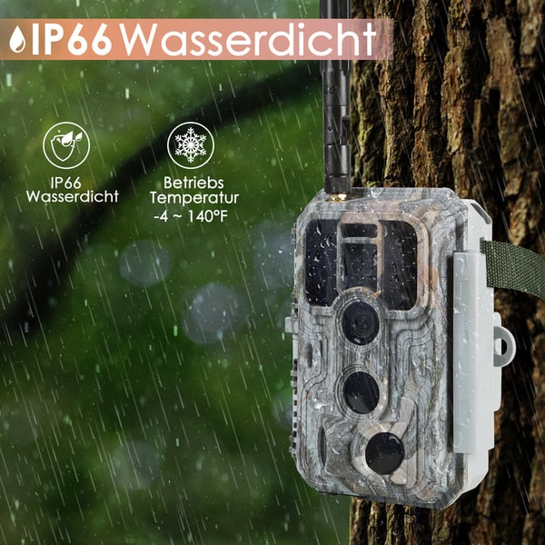 BlazeVideo 4G LTE Wildkamera Fotofalle Wildtierkamera mit SIM-Karte 120&deg; Bewertungen