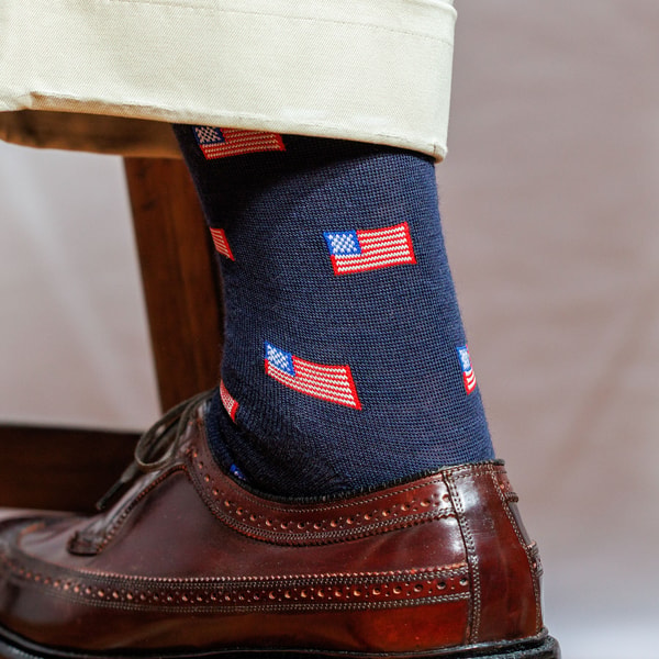 Boardroom Socks American Flag Navy Merino Wool Over the Calf Dress Socks Review