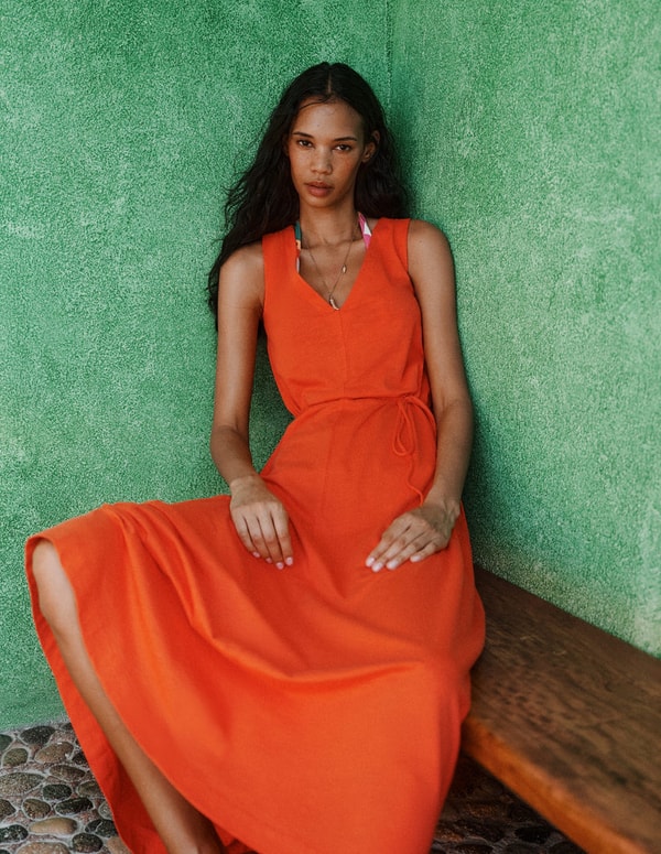 Boden Mia V-neck Jersey Midi Dress