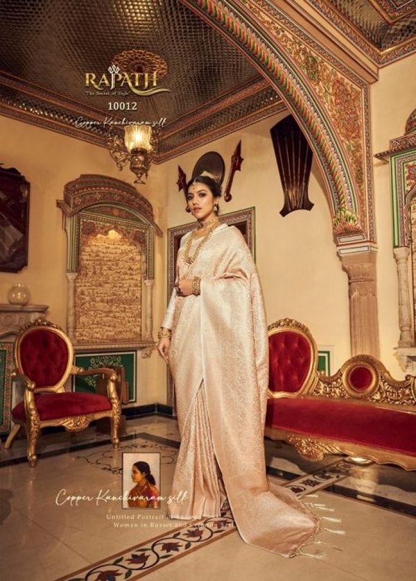 Bollywood Fashion Cream Kanchivaram Silk Saree Review