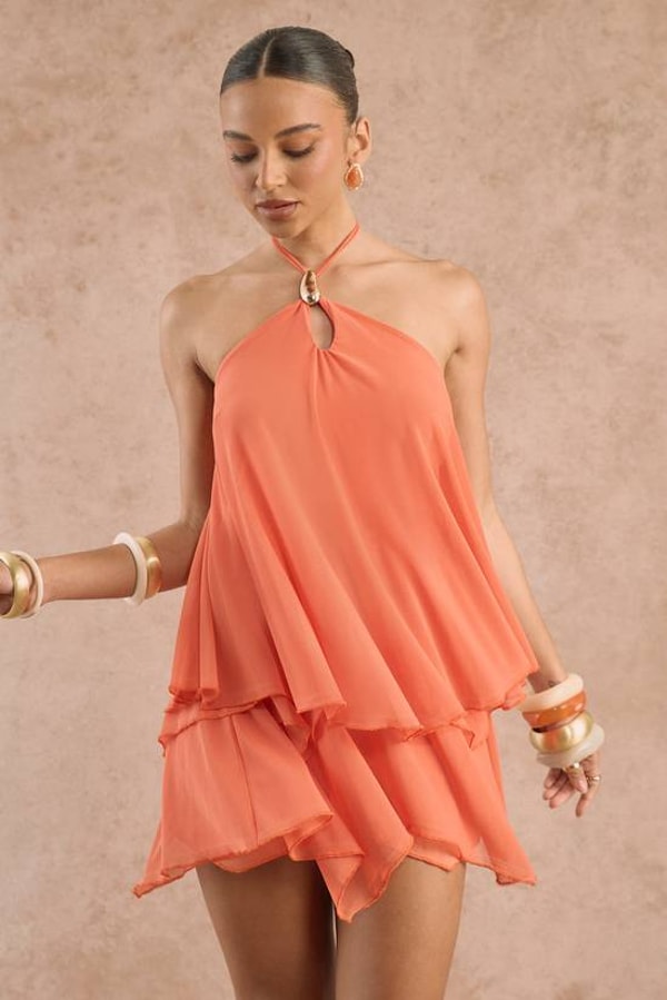 Boohoo Halterneck Tiered Mini Dress Review
