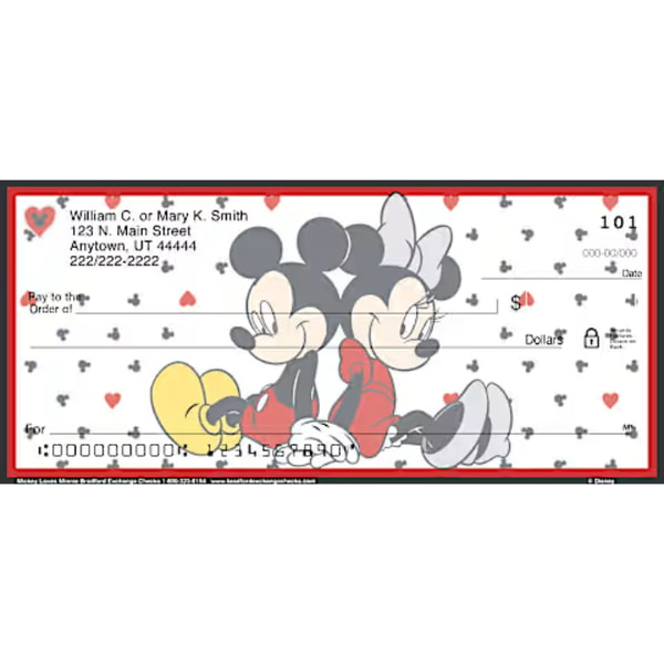 Bradford Exchange Checks Disney's Mickey Loves Minnie Personal Checks Review