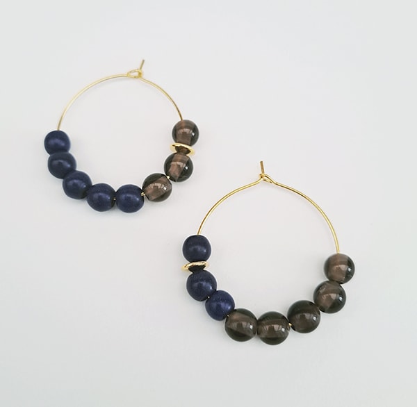 Brass And Bold Abacus Blue+smokey Quartz Hoops Review