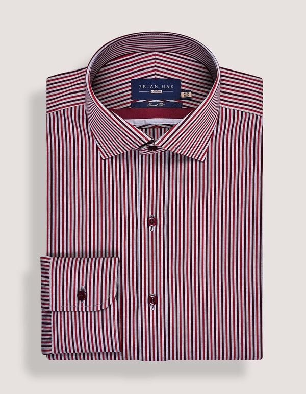 Brian Oak London Maroon & Red Striped Smart Fit Shirt Review