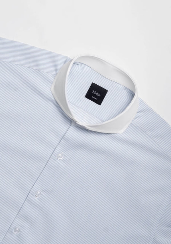 Brisk Shirts Fine Light Blue Pencil Stripes Shirt Review