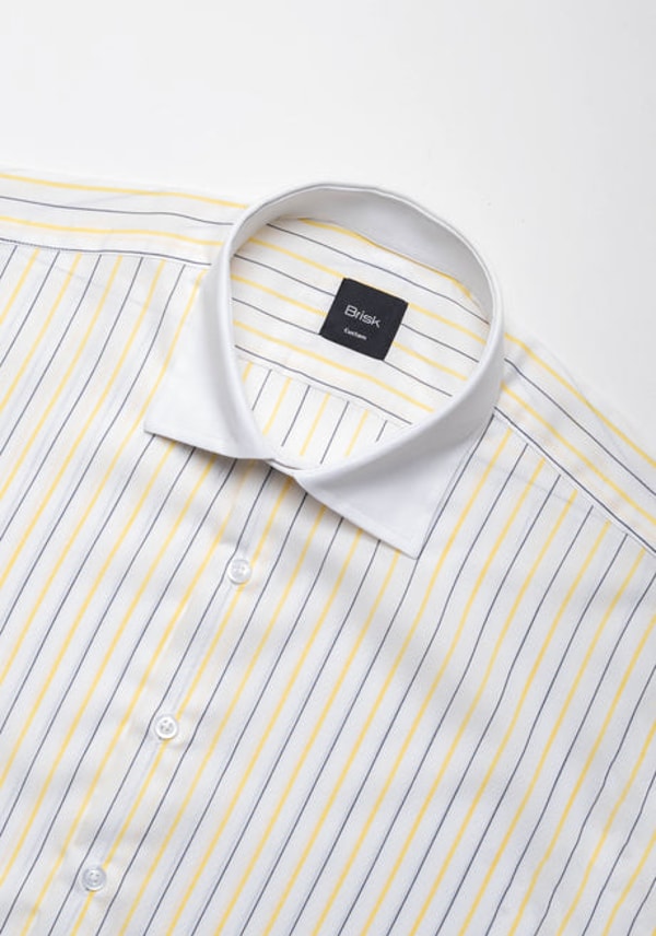 Brisk Shirts Soft Yellow Stripes Lightweight Shirt Review