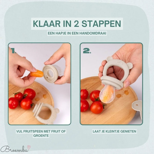 Broemba Baby Fruitspeen + 3 spenen Beige Beoordeling