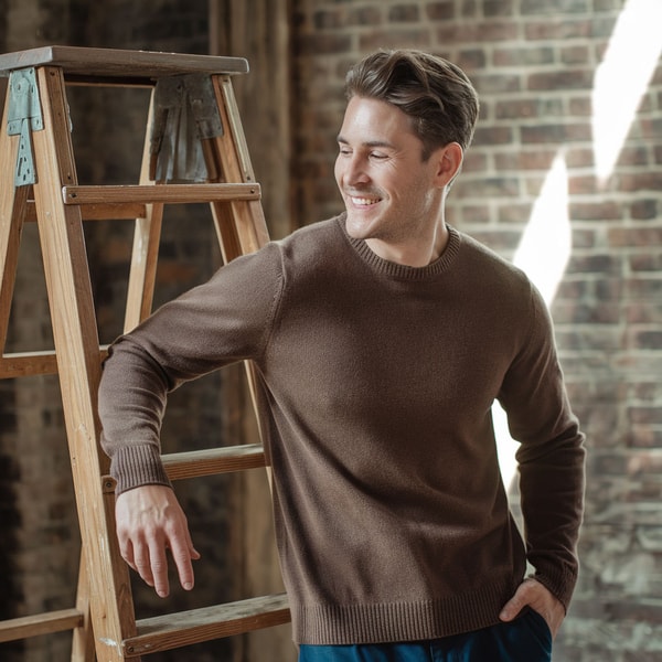 Offbeat1 Men Baby Cashmere Crew Neck Sweater Brown Review