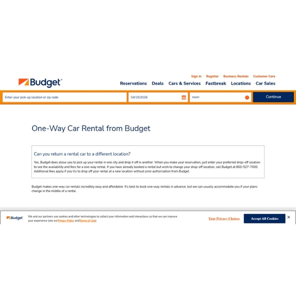 Budget Car Rental One-Way Car Rental Review