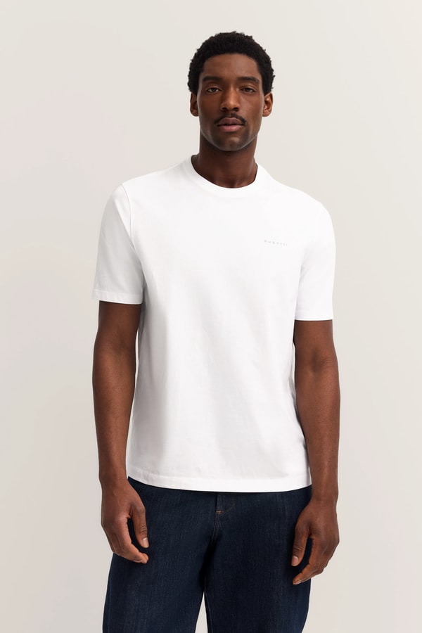 Bugatti T-shirt made of pure cotton in white Bewertung