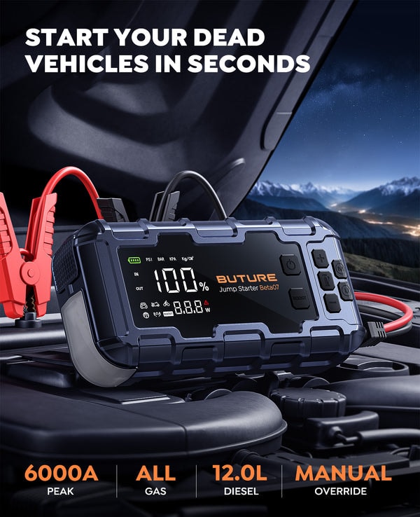 Buture Beta07 Car Jump Starter 6000A With 160PSI Air Compressor Review